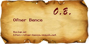 Ofner Bence névjegykártya